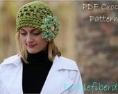 PDF CROCHET PATTERN Super Easy Open Mesh Cloche Hat with cluster embellishment