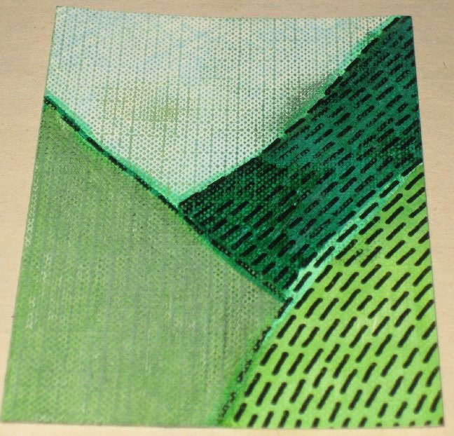 Original Drawing ACEO Green Welsh Hills