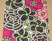 Original Drawing ACEO Black and White Pink and Magenta  Flowers