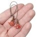 Sweet Peach Flower Blossom Earrings - Petite
