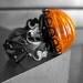 Neon Orange Pumpkin Ring, Halloween Jewelry, Day Glo Bright Orange Cocktail Ring, Black Gunmetal Adjustable Ring, Dark Goth Gothic Ring