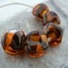 Maple Black Encased Nuggets Handmade Lampwork Glass Beads