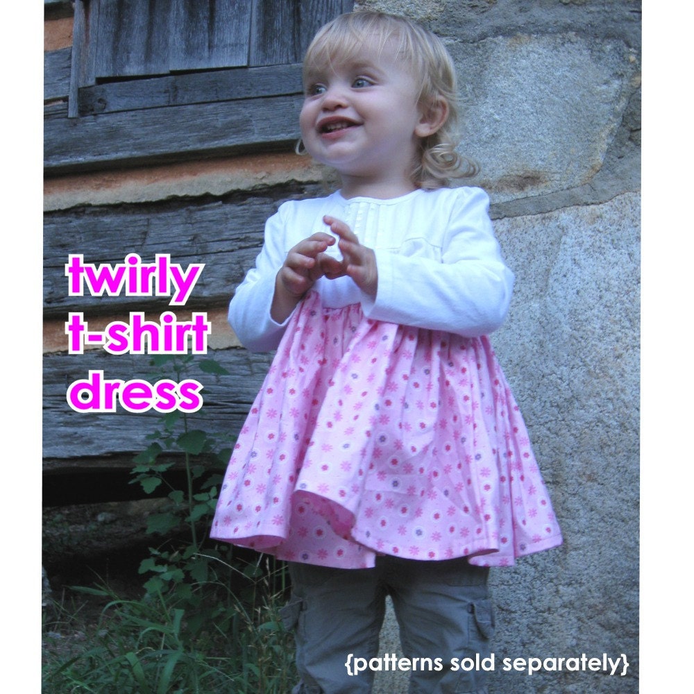 Simply Twirly T-Shirt Dress - Easy Sewing Pattern pdf - includes babies, toddlers and girls sizes - Instant Download