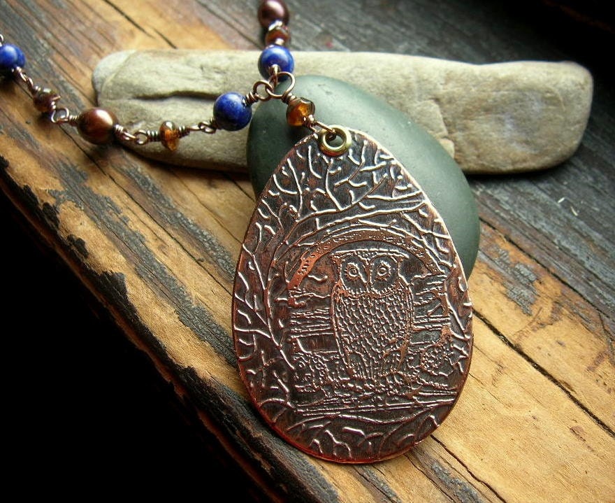 Owl in the Cozy Roost necklace