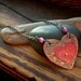 Valentine Riveted Copper Heart necklace red patina and textured copper on sterling silver chain