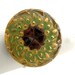Green Maroon Gold Czech Glass Ring