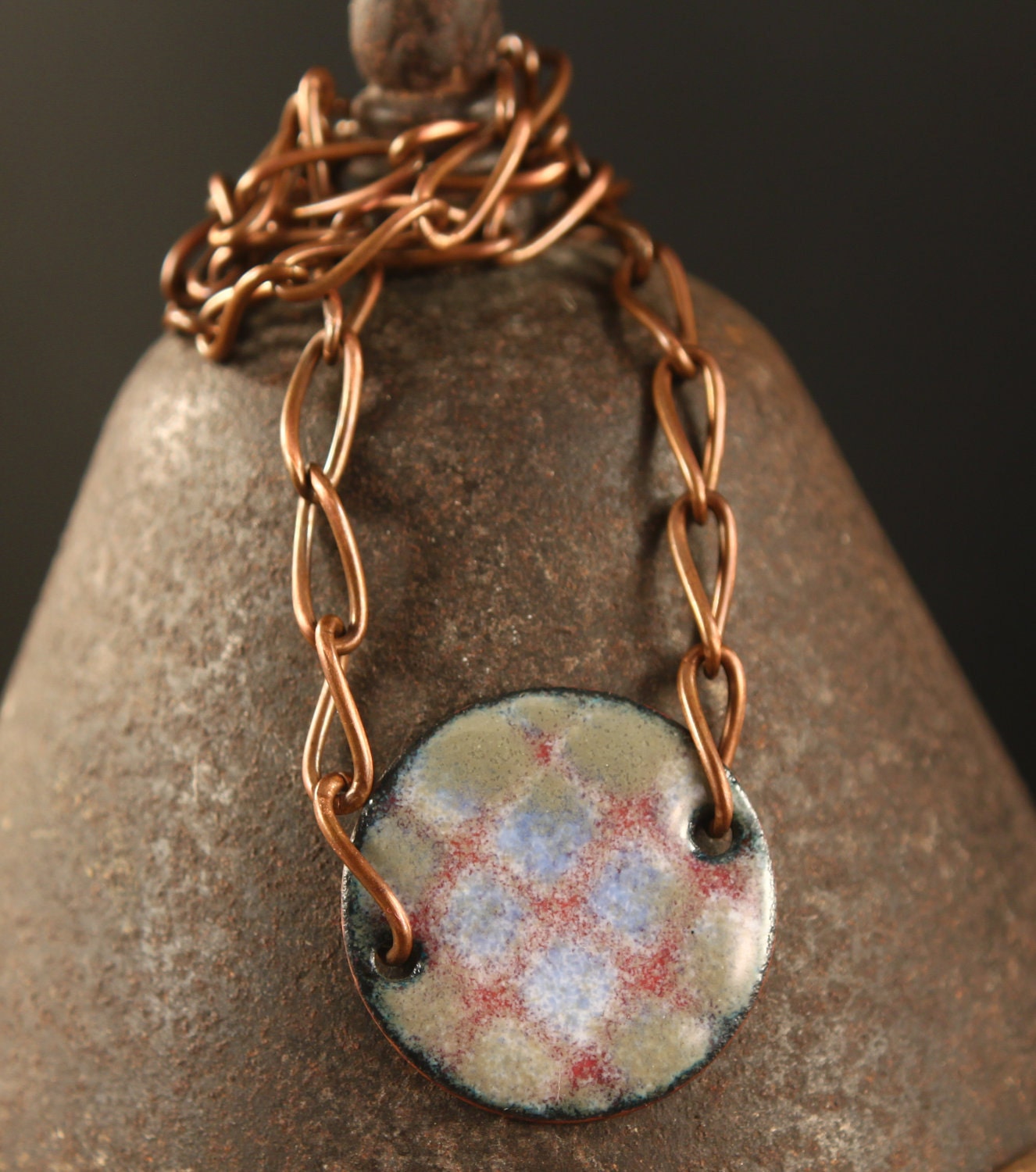 Snakeskin enameled copper necklace