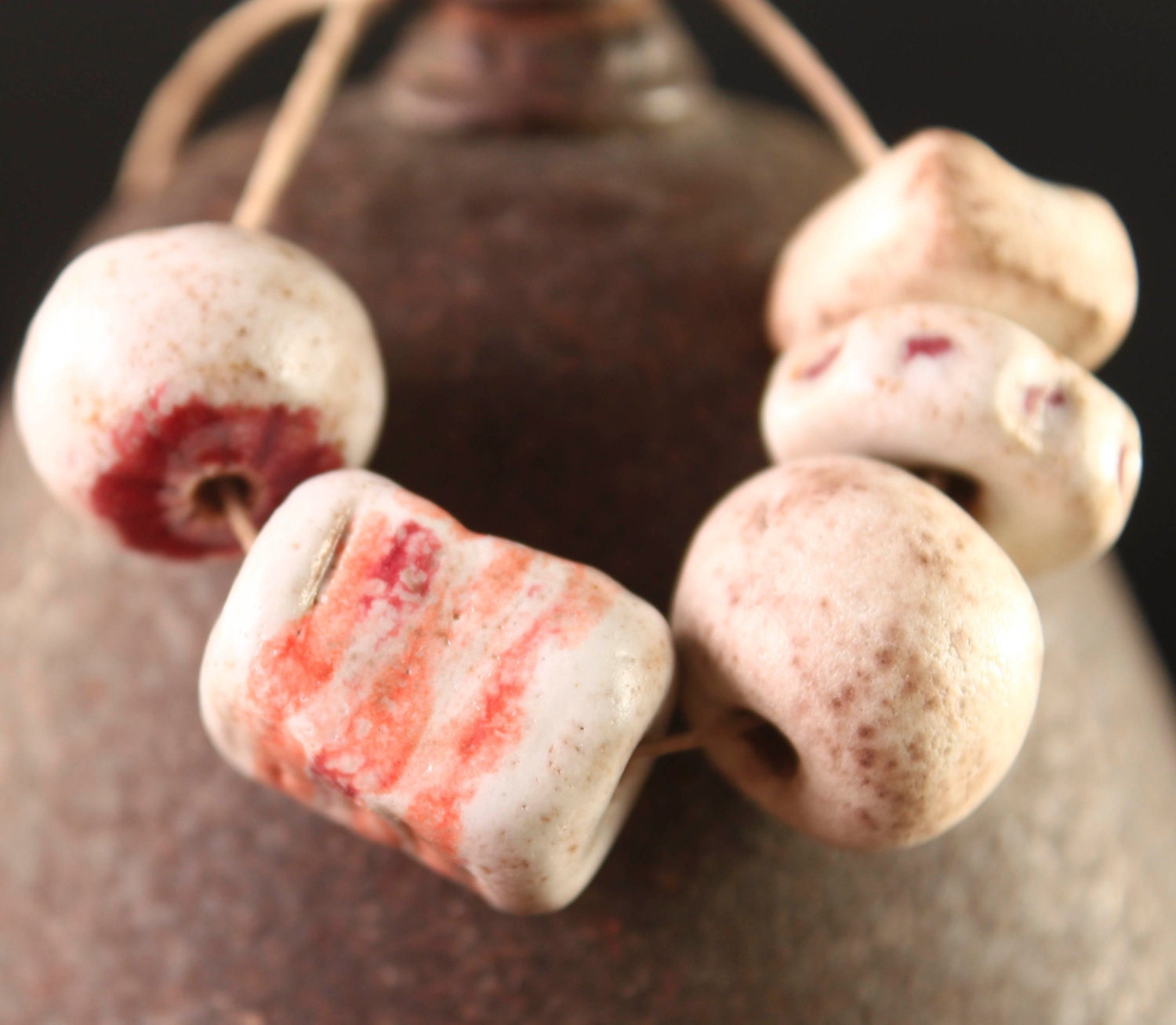 Fruit Smoothie handmade stoneware ceramic beads (5)
