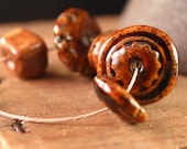 Espresso handmade stoneware ceramic beads (5)