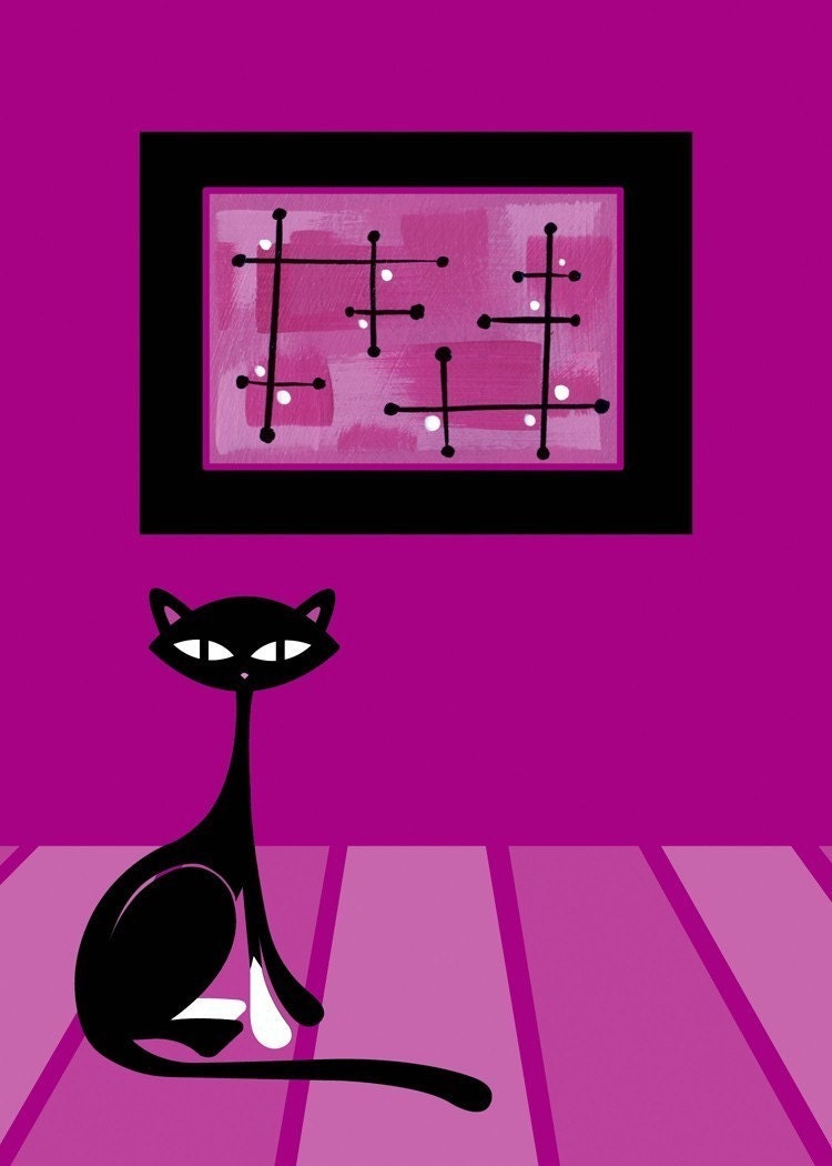 Maggie Cat - Limited Edition Pop Art Print by Kerry Beary - 5 x 7 inches
