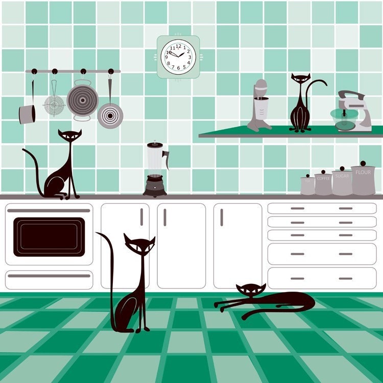 Domesticats - Limited Edition Modern Pop Cat Print by Kerry Beary