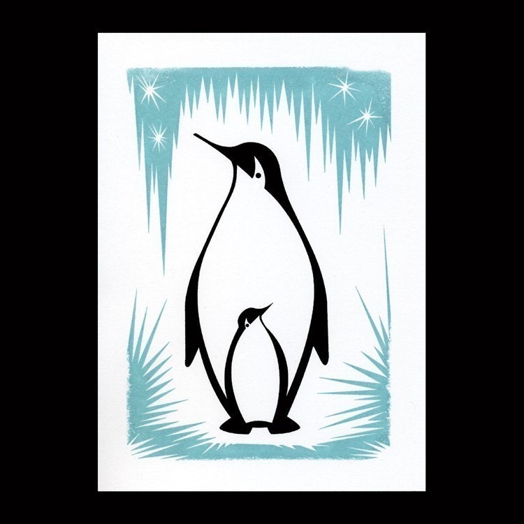 Penguin Gocco Print by Kerry Beary - 5x7 Limited Edition of 75