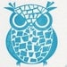 Owl Gocco Print 4 Chipboard Bar and Lounge Coasters - Set No. 4 by Kerry Beary