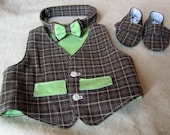 Vest, Baby Boy Shoes, Bow Tie Sewing Pattern Bundle.  3 Patterns.