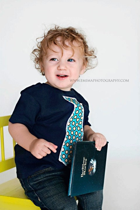 Be Blue dot on Navy...Tie-t-shirt 2t,3t,4t,5t,6,7