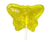 10 BUTTERFLY Crystal Barley Candy LOLLIPOPS - Perfect Party Favors