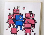 SALE - Girly Bots in Love Original Painting