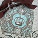 Crown Tags - French Crown Tags - Vintage Crown Tags - Regency Square, Turquoise - Set of 3