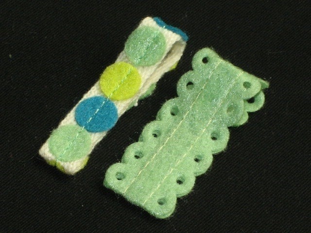 Modern Shabby Chic Hair Clips - Green - Buy 3 Items, Get 1 FREE