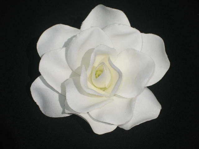 White Gardenia Hair Clip - Retro Glam Wedding Prom Rockabilly - Buy 3 Items Get 1 FREE