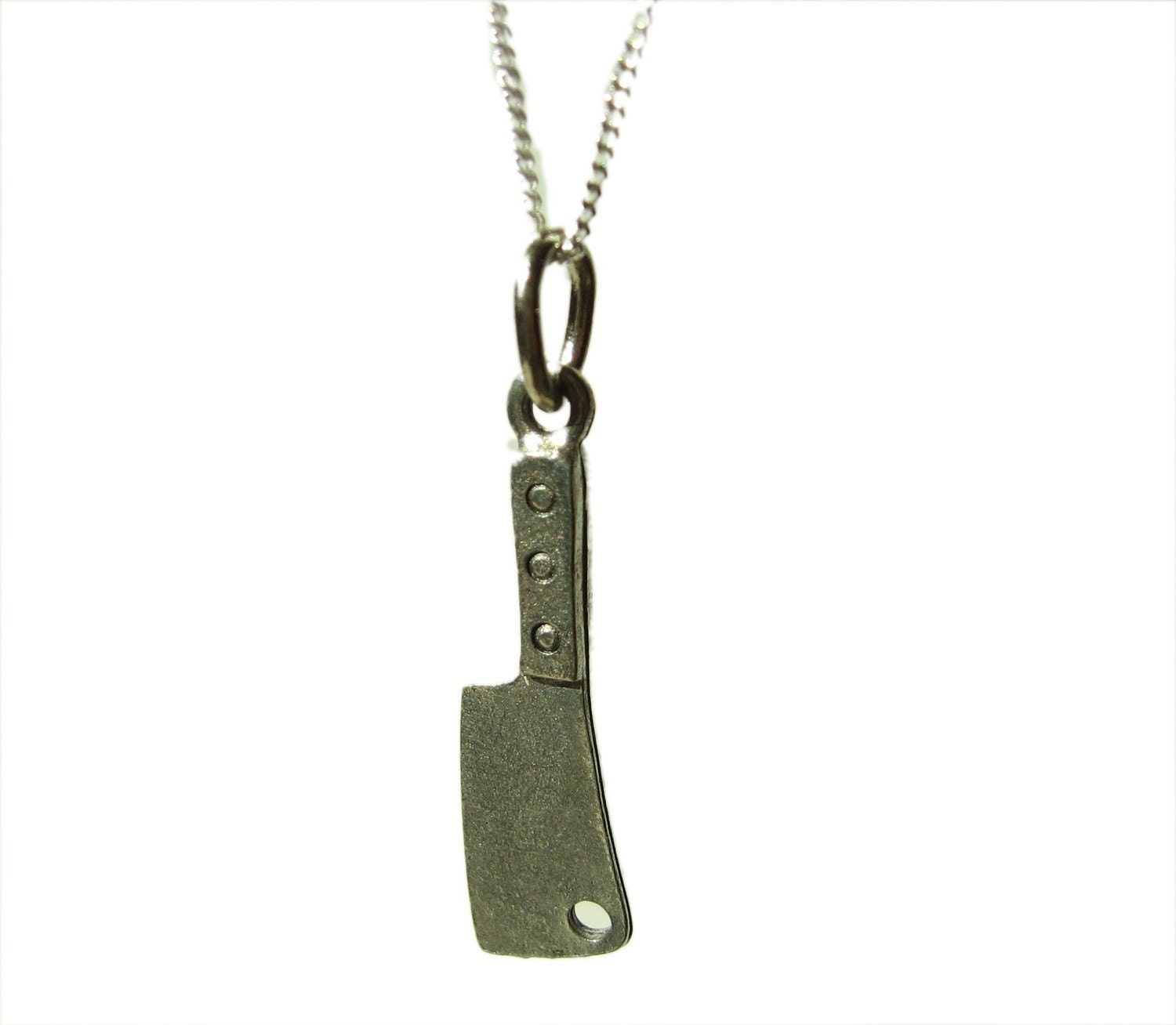 Butcher Knife Charm Necklace with Sterling by MichelleHartney
