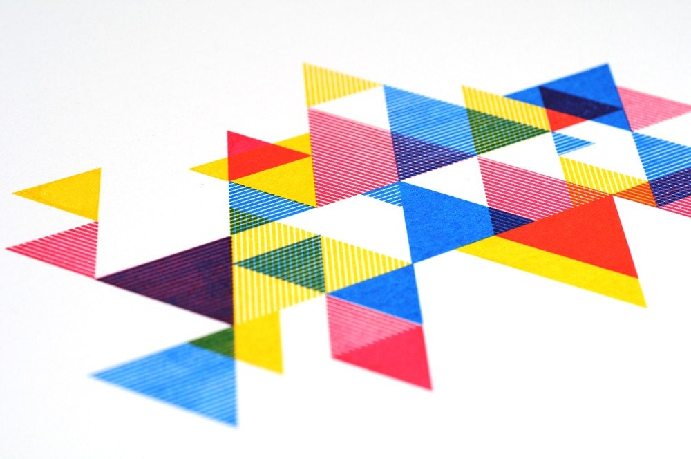 Process Color Triangle Print