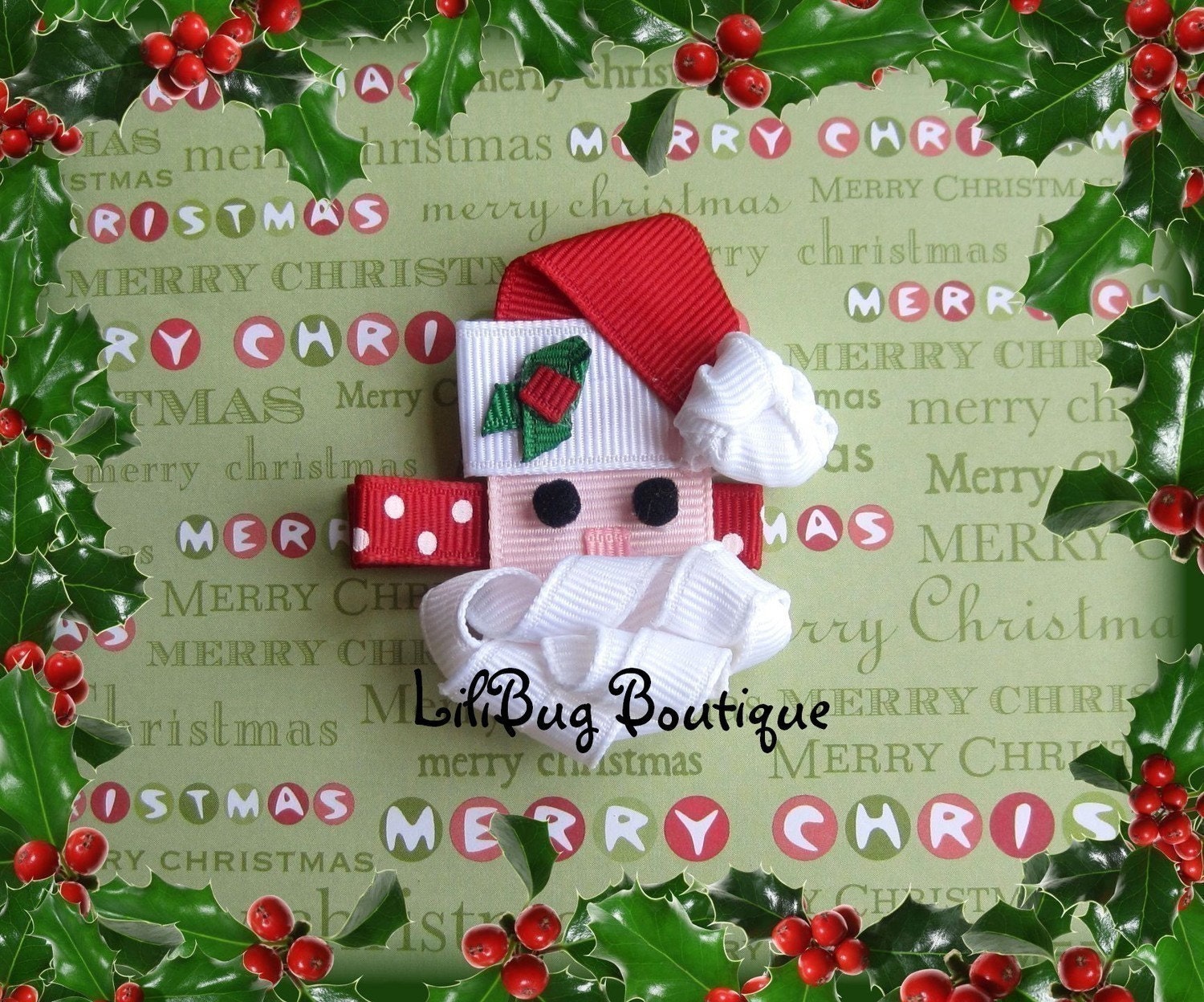 NEW - Jolly Santa Christmas Hair Clip