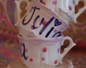 Personalized Child's Sized Handpainted Tea Cup and Saucer, Tea Party Favor Il_170x135