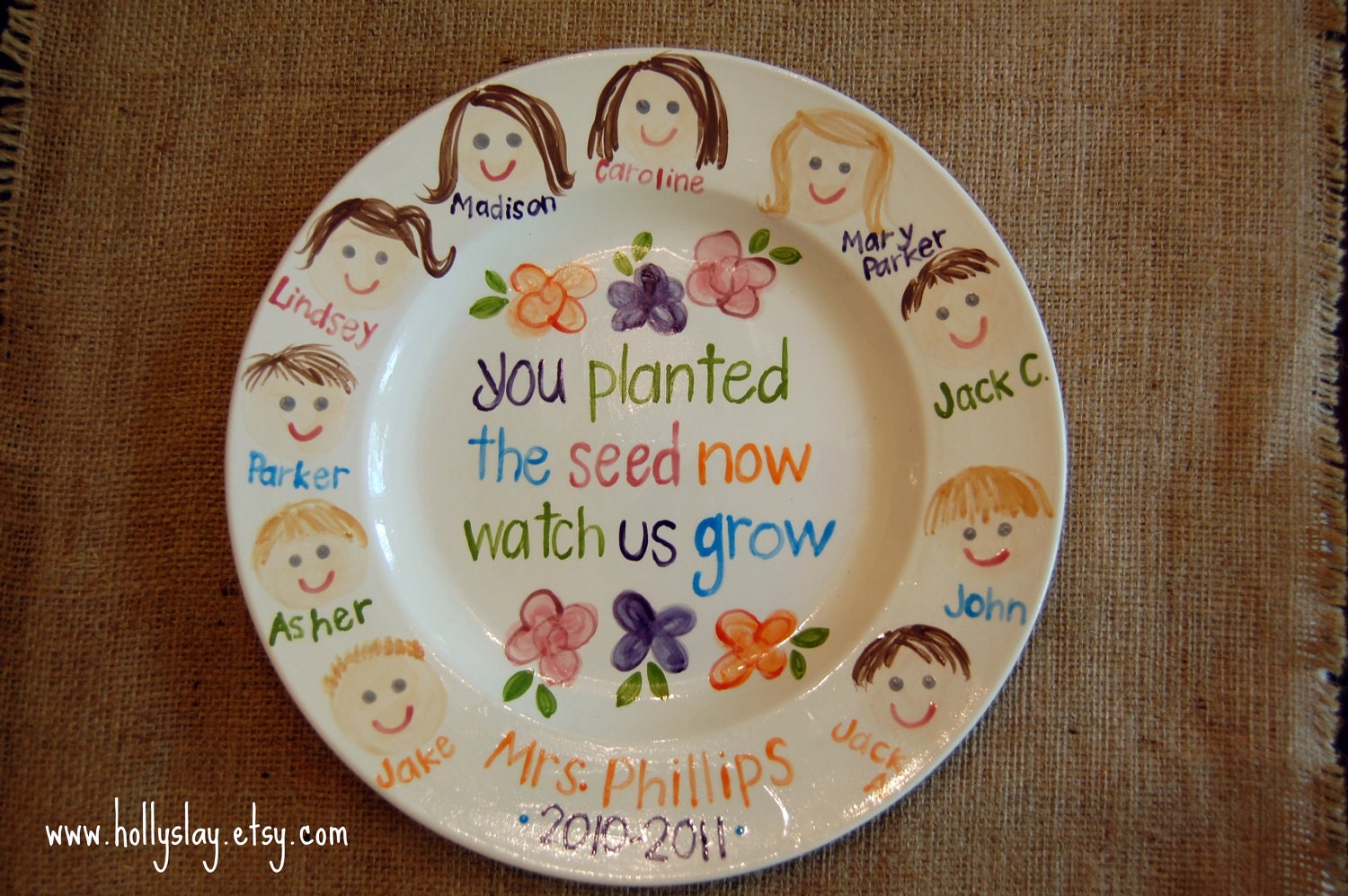 Teacher Plate Customized with Class Faces GREAT TEACHER GIFT Il_570xn
