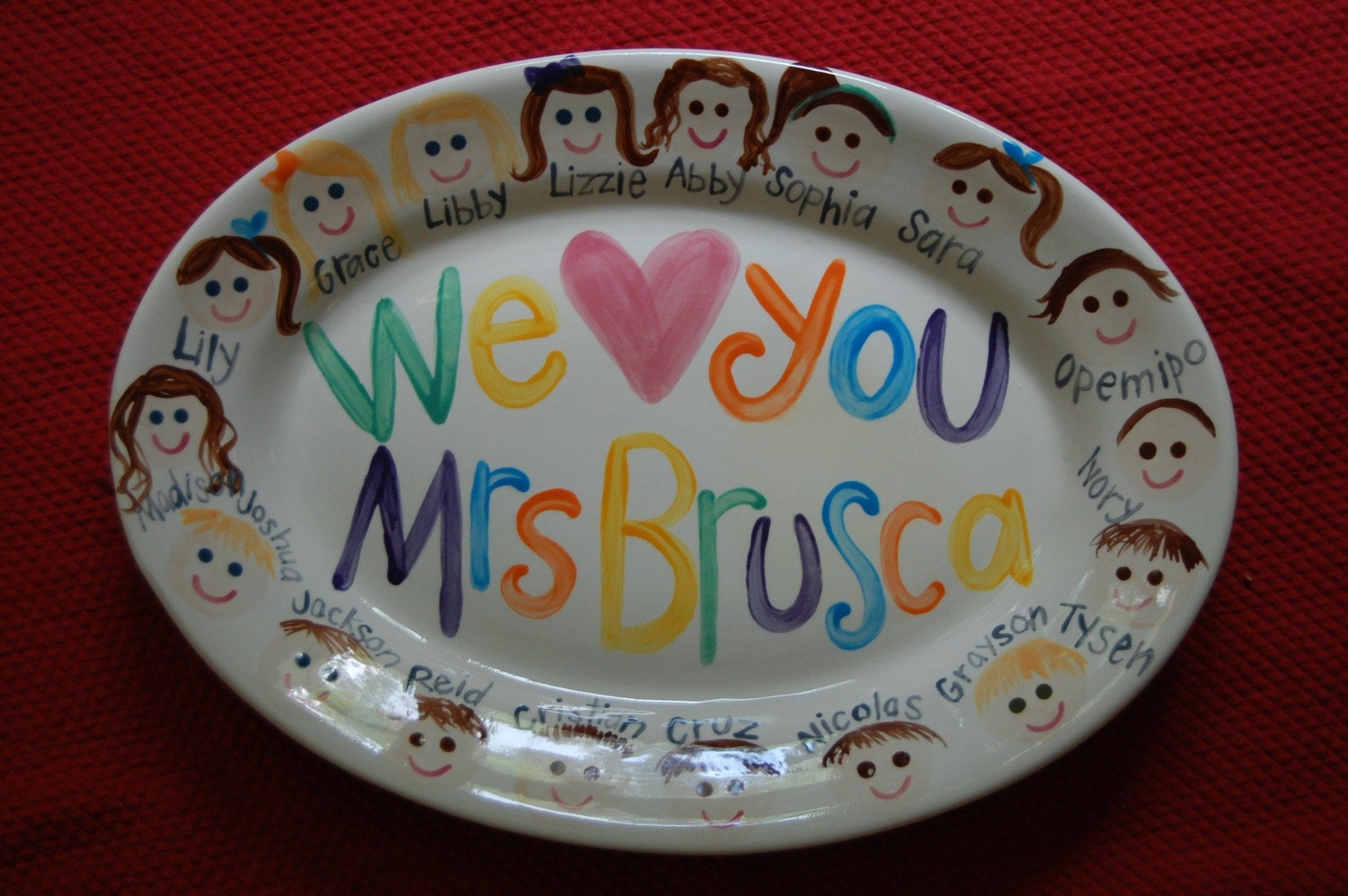 Teacher Platter Customized with Class Faces GREAT TEACHER GIFT