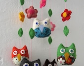 Baby  Mobile Owl - Made to Order - with wings or flowers