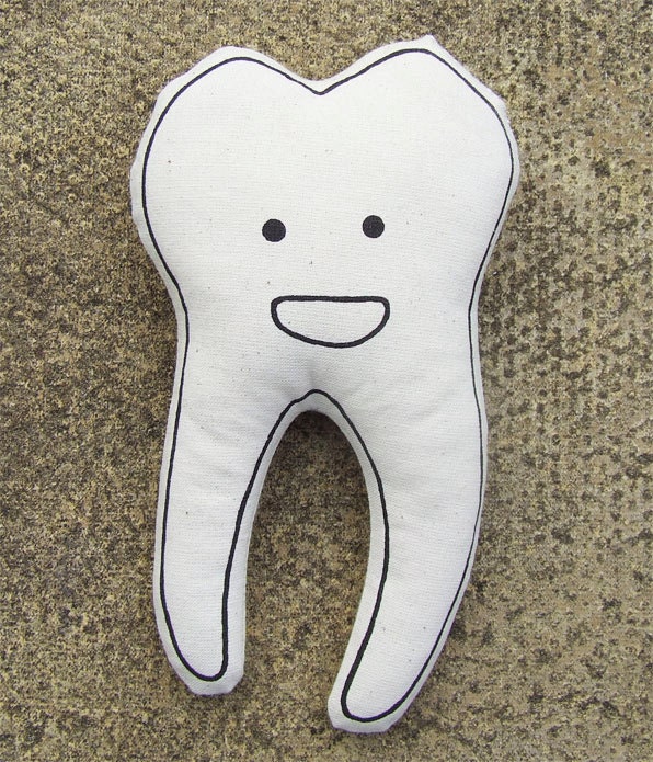 Large Tooth Screen-printed Plush