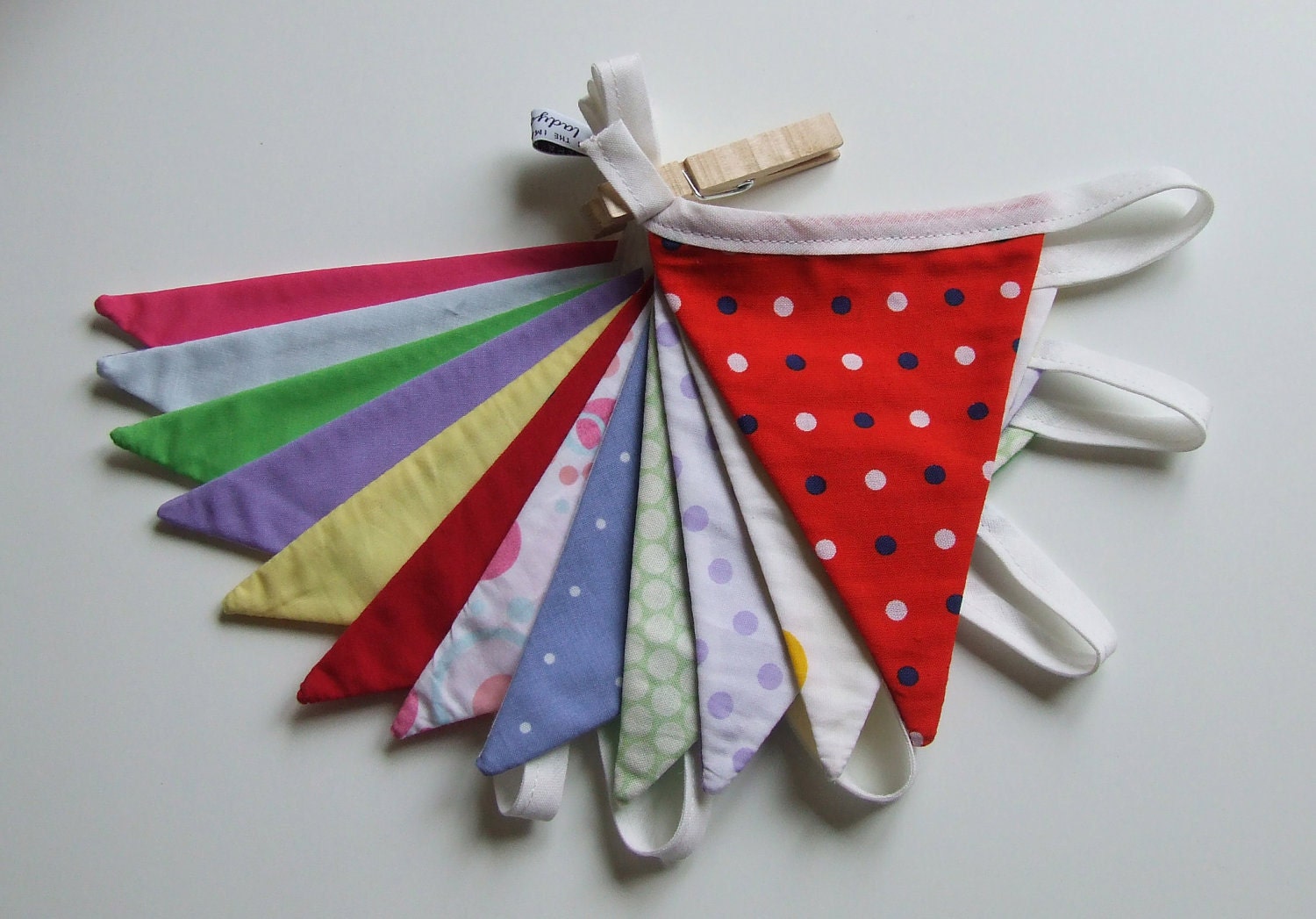 Rainbow Bunting Flags made from Collected Fabric