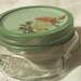 SALE sage green shabby chic mason jar roses romantic cottage half pint squatty wide mouth wedgewood earth green
