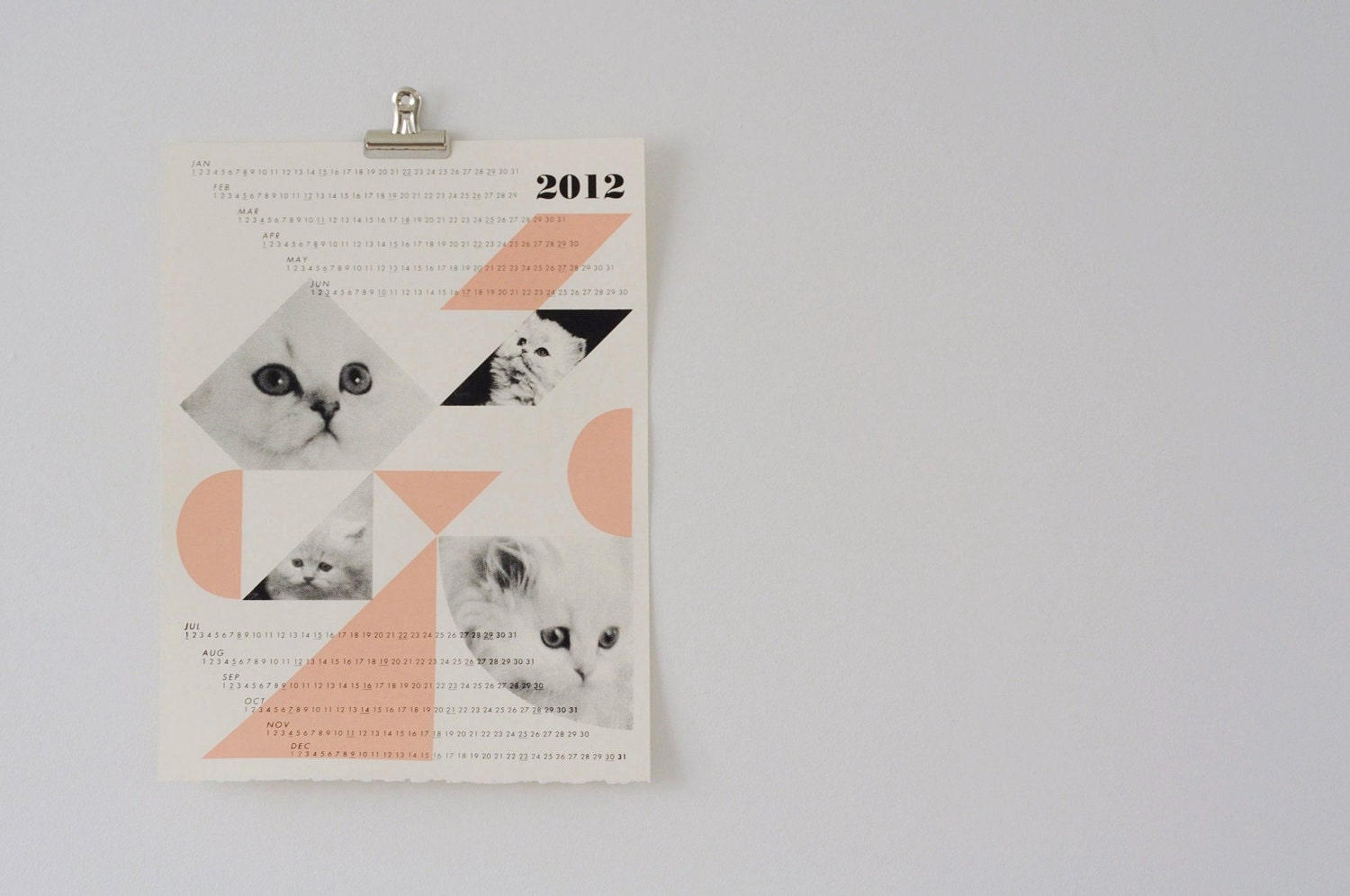 SALE: dreamcats 2012 calendar, peach