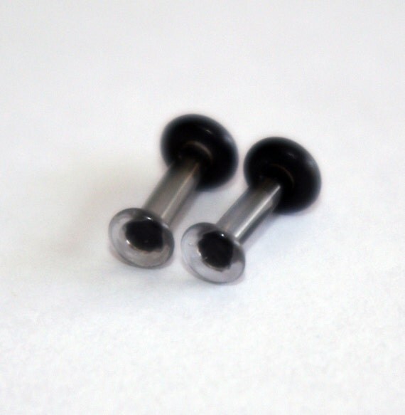 12g Grey Glass Plugs Body Jewelry 12 Gauge 2mm by