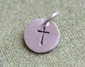 Tiny Sterling Silver Accent Charm - Cross