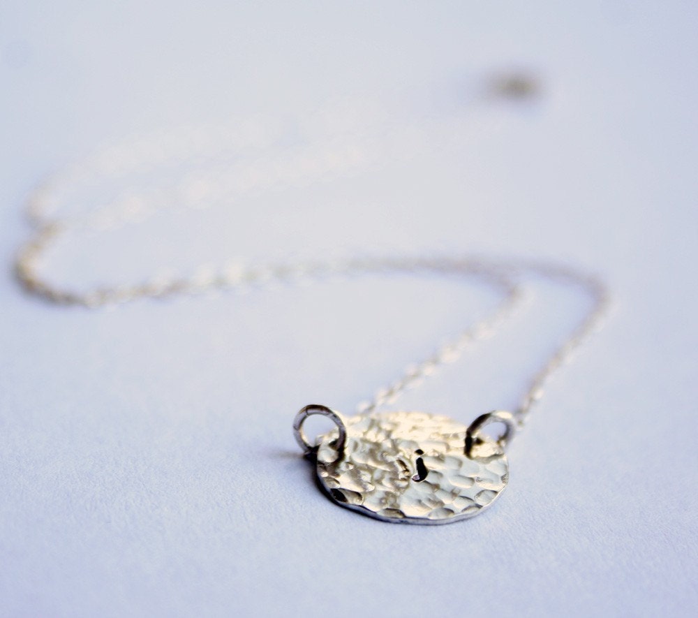 Personalized Hammered Simplicity in Sterling Silver - Hand Stamped Choker Necklace