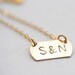 Near Your Heart Personalized Horizontal Petite Rectangle Choker Necklace in 14K Gold Filled