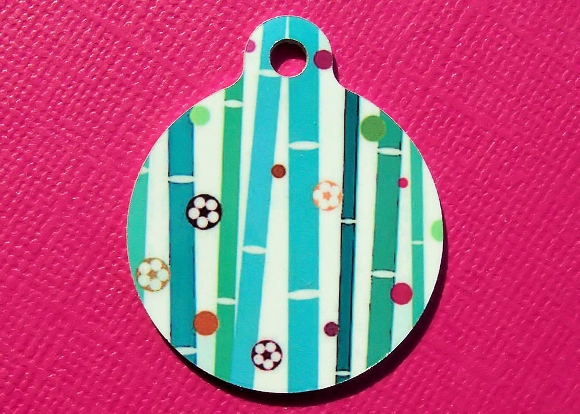 Bamboo Flowers  Dog/Cat/Pet ID Tag - Custom