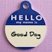 Dog ID Tag -Hello in Blue Customized - Two Sided