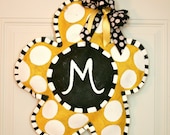Burlap Door Hanger Decoration Spring Flower Personalized & Hand Painted