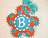 Hand Painted Spring Flower Burlap Door Hanger Decoration Personalized Mother's Day