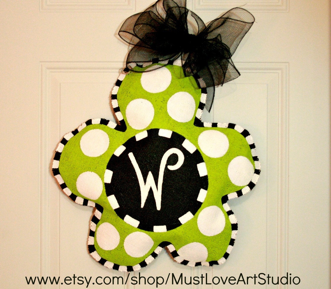 Hand Painted Spring Flower Burlap Door Hanger Decoration Personalized Mother's Day