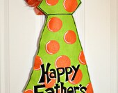 Father's Day Necktie Burlap Door Hanger Decoration HUGE 2 ft  - Personalized
