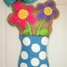 Flower Pot  Burlap Door Hanger Decoration HUGE 2 ft  - Spring Summer Polka Dots