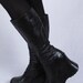Vintage Chunky Platform ALDO black leather 70s Disco Mod GoGo Boots Sz eur 40 us 9.5