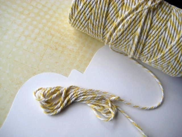 Yellow and White Bakers twine Cotton String 10 metres pretty packing parcels wrap with love Sunshine