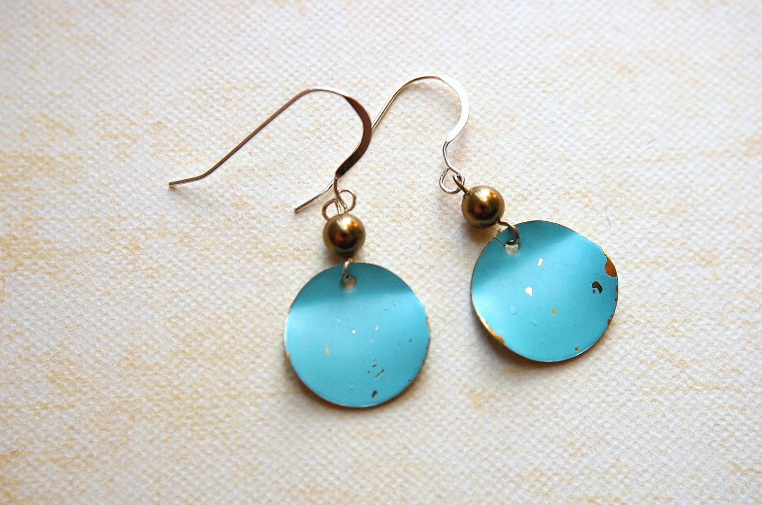 Teal and Gold Wave. Mae. Perfect Spring Earrings