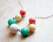 Neopolitan. Pastel. Sorbet. Spring beaded necklace